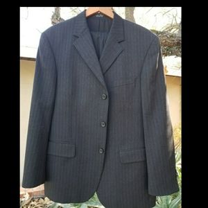 Mens 2 piece suit pinstripe Charcoal 42R